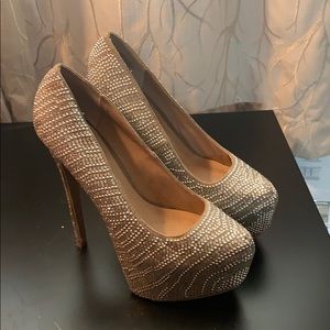 Steve Madden crystal shoes 8.5 6 inch heel